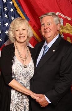 Team Darkhorse Founding Chairman, Mike Bland and his wife, Jean, at the 2013 Marine Birthday Ball.
